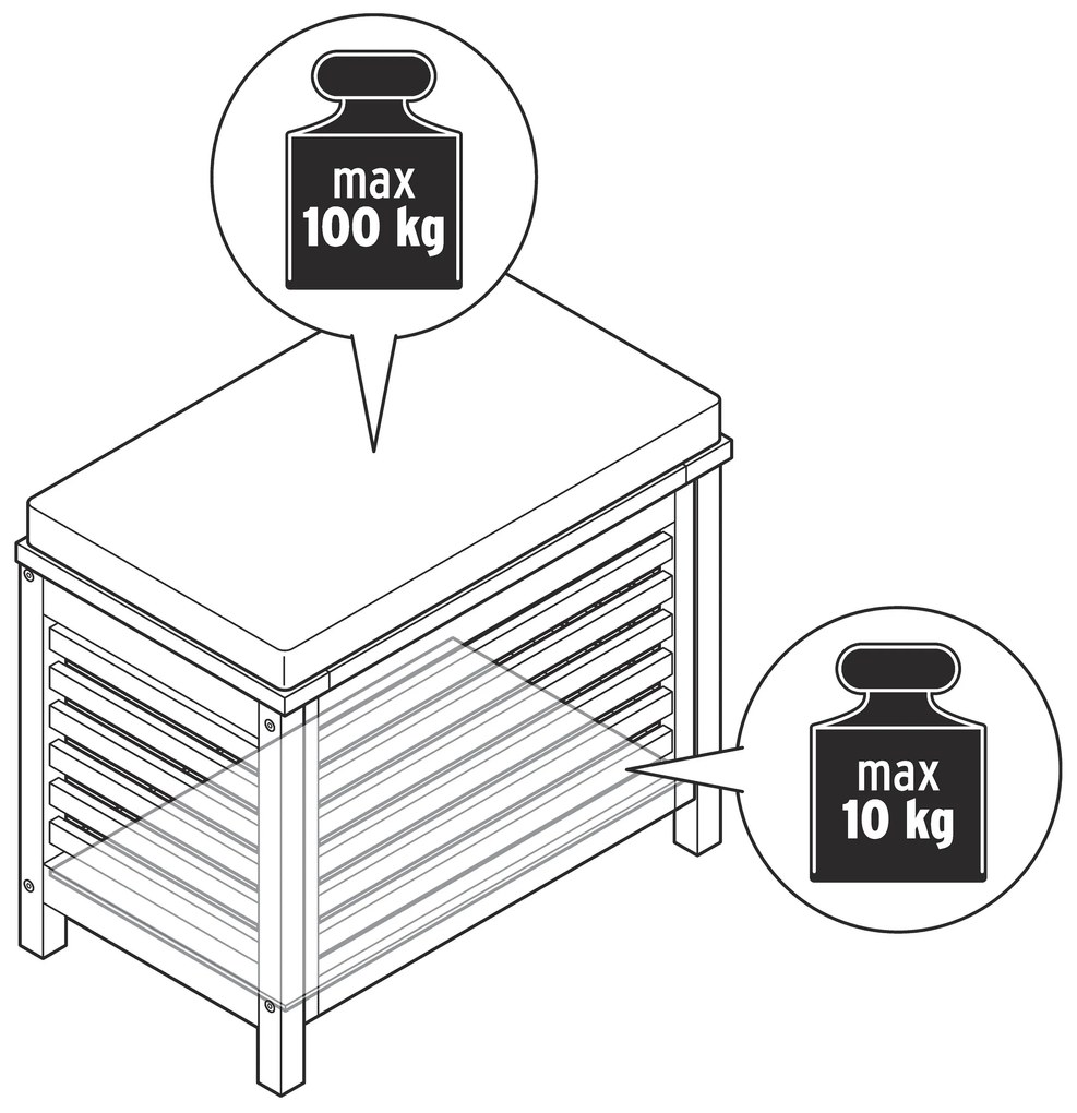 Truhlica z masívneho dreva s vankúšom