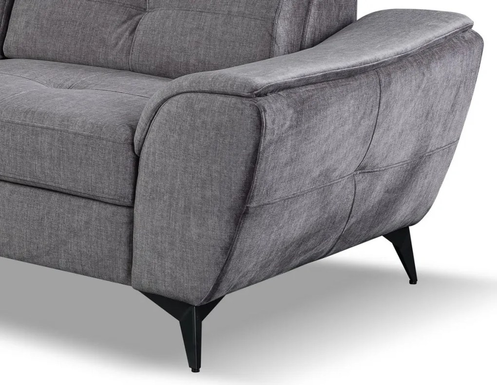 Rohová sedacia súprava Sergio, dymovo šedá látka, ľavý roh