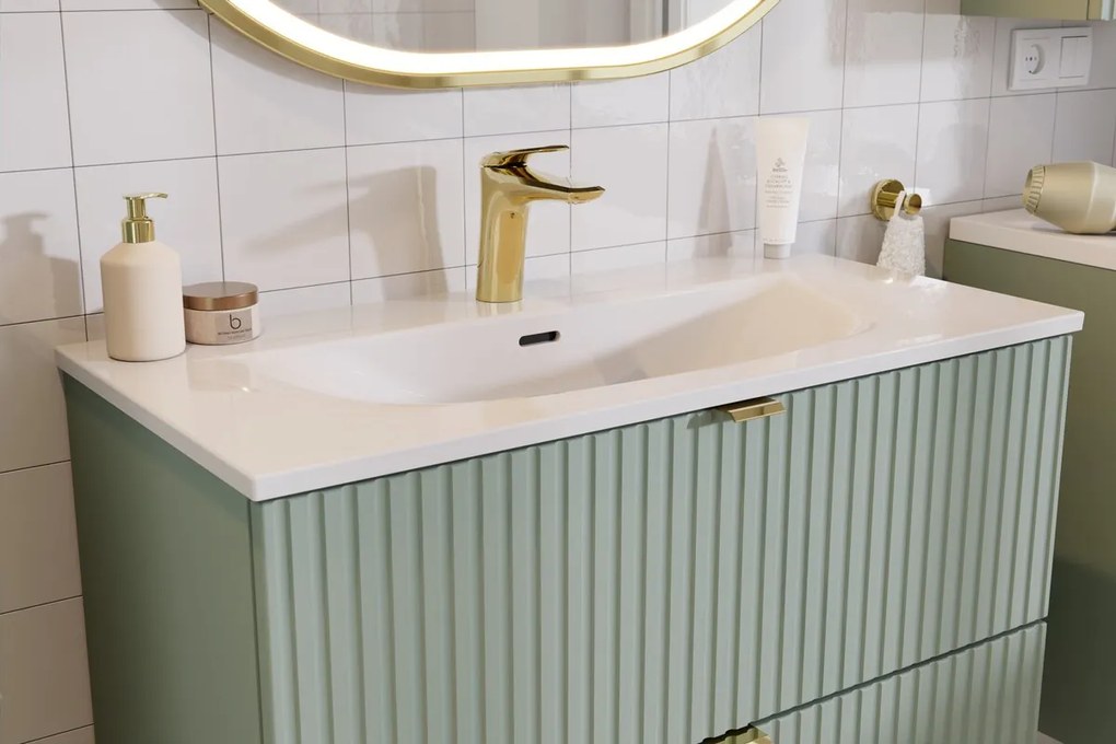 Závěsná skříňka Nova Sky se zápustným umyvadlem Nova 80 cm dub coast evoke