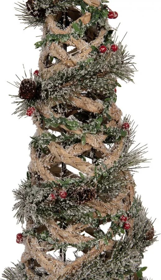 Vianočný zasnežený prútený stromček s LED osvetlením - Ø 15*41 cm / 2*AA