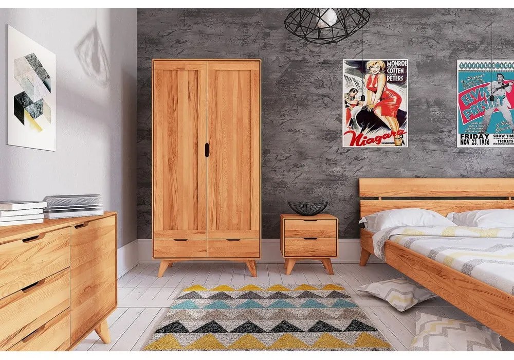 Šatníková skriňa z bukového dreva 90x180 cm Greg - The Beds