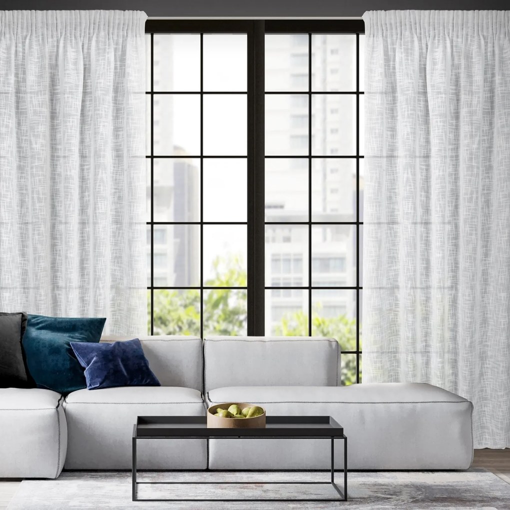 ZÁVES NA PÁSKE RUBI 140X270 CM BIELA