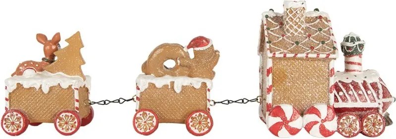 Vianočný perníkový vláčik so Santom Gingerbread Train - 33*10*15 cm
