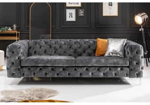 Sedacia súprava 41134 240cm Modern Barock - Zamat Šedá  - Komfort-nábytok