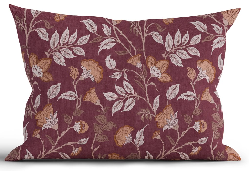 Bavlnená obliečka na vankúš Renforcé 50 × 70 cm - Rebeka vínová