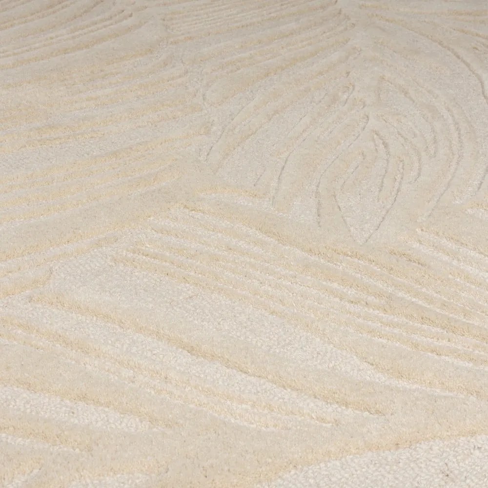 Béžový vlnený koberec behúň 60x230 cm Lino Leaf – Flair Rugs