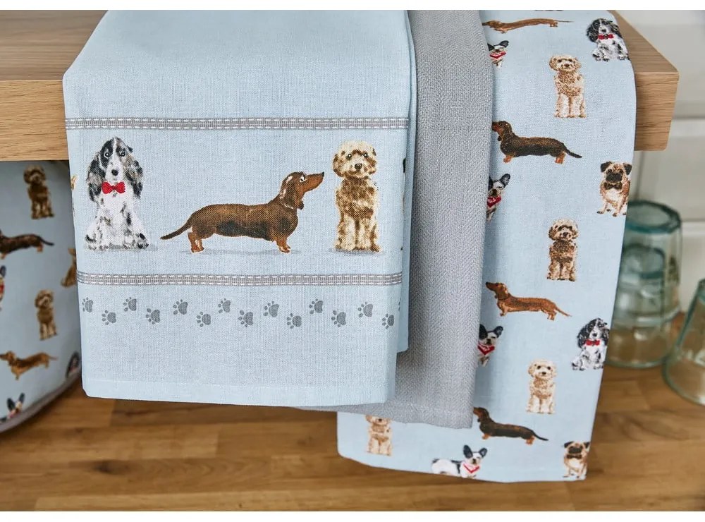 Bavlnené utierky v súprave 3 ks 45x65 cm Curious Dogs – Cooksmart ®