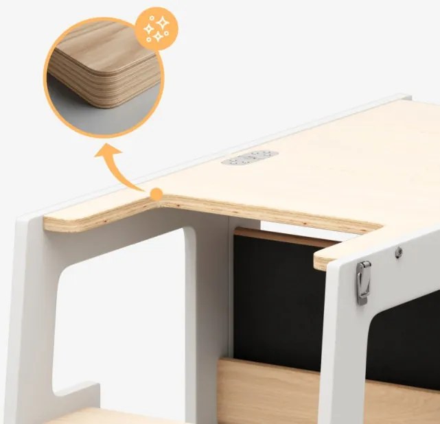 Učiaca veža 3v1 Mooby 35 naturálna / biela