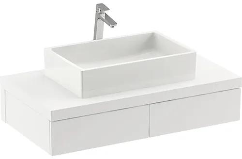 Kúpeľňová skrinka pod umývadlo RAVAK Formy biela vysoko lesklá 1000 x 220 x 550 mm X000001030