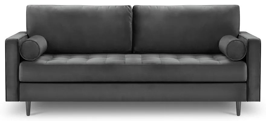 Tmavosivá zamatová pohovka Milo Casa Santo, 219 cm