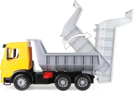 Sklápač Mercedes GIGA TRUCKS, 65 cm, žltá/šedá