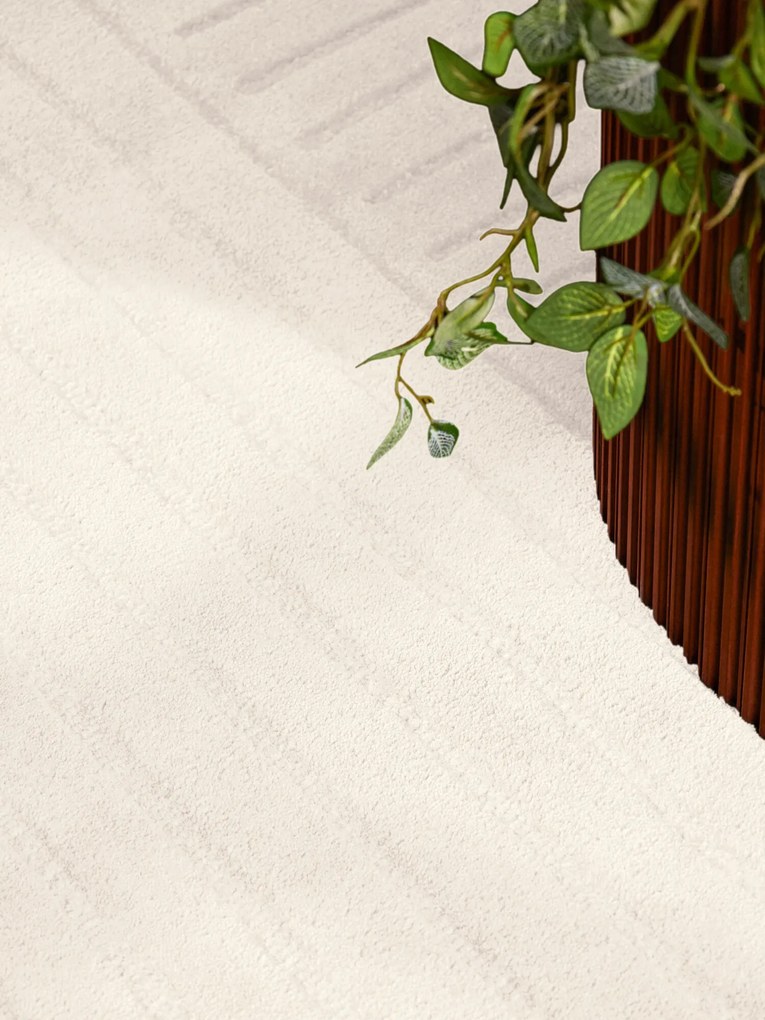 Vikosa, Kusový koberec Vikosa Arcura 106269 Cream White kruh, 150x150 (priemer) kruh, biela, obývacia izba