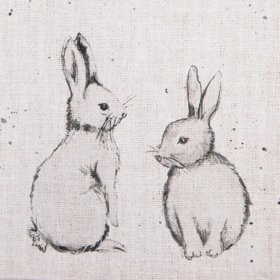 Béžová textilná utierka s králikom Bunny Buddies - 50*70 cm