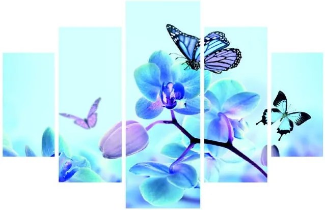 Viacdielny obraz Sakura And Butterfly, 92 × 56 cm