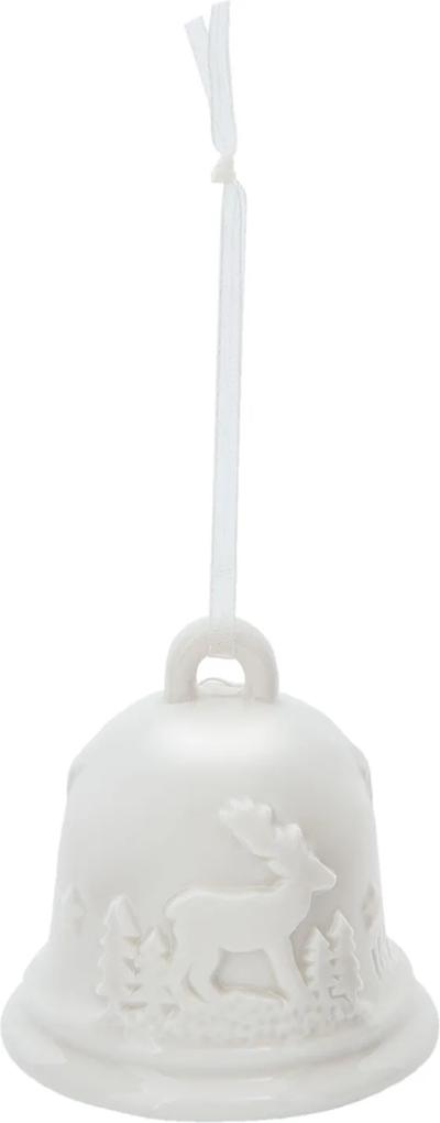 Závesný porcelánový zvonček s jeleňom - ​​Ø 7 * 7 cm