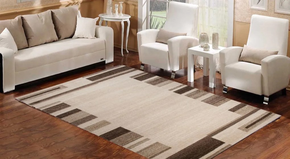 TA Koberec 3438A BÉŽOVÉ SÁRÍ 3UX Rozmer: 200x290 cm