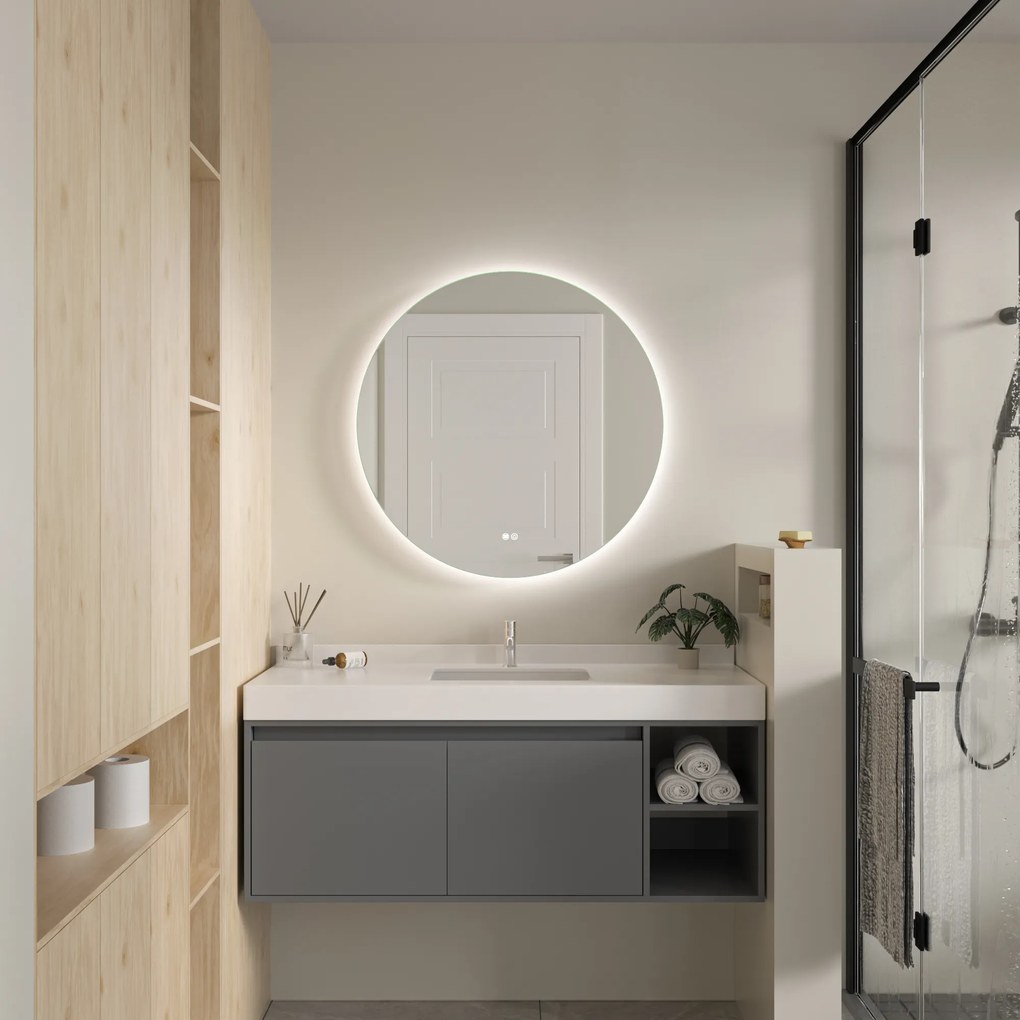 Erga Sofia, okrúhle LED zrkadlo 80cm, 1840 lm, 3 farby svetla, ERG-V01-207-8080