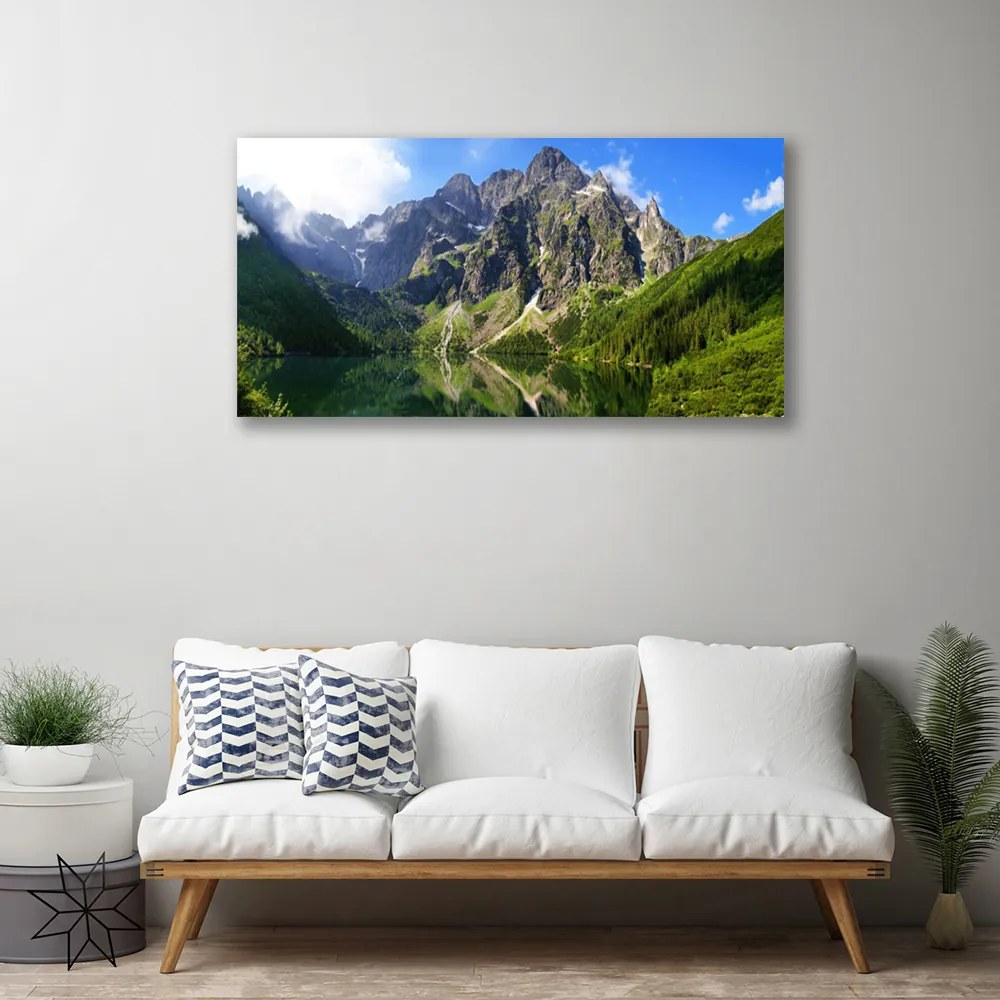 Obraz Canvas Tatry hory morské oko les 120x60 cm