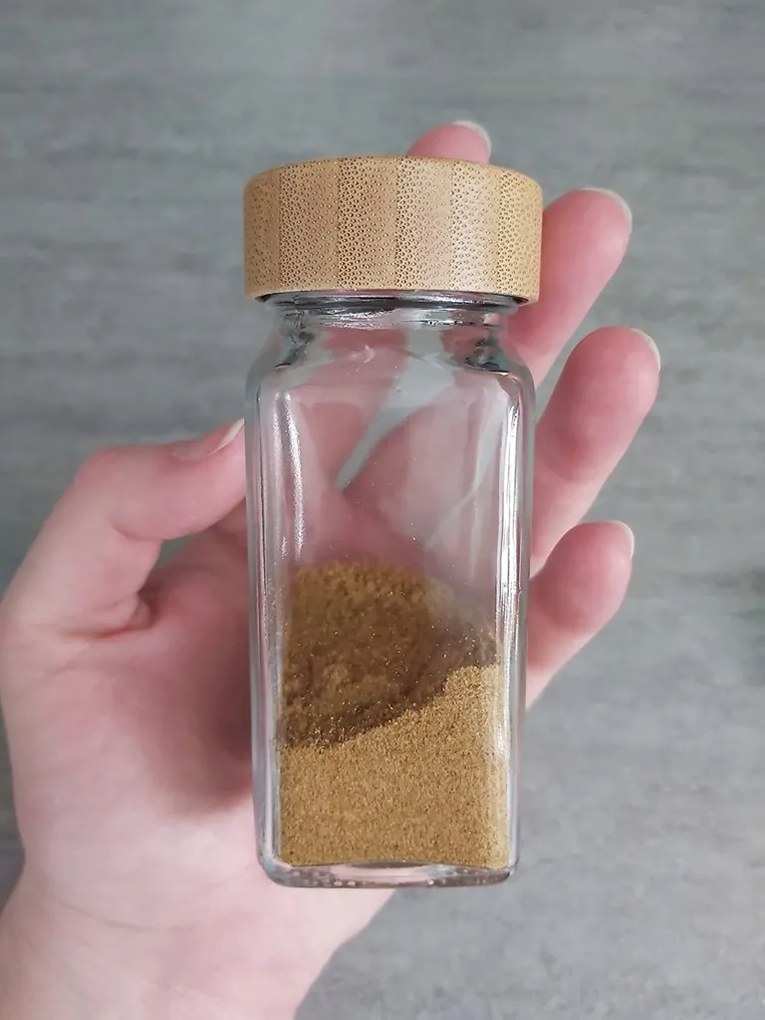 Sada 12ks koreničiek hranatých s bambusovým viečkom DECOR 120 ml