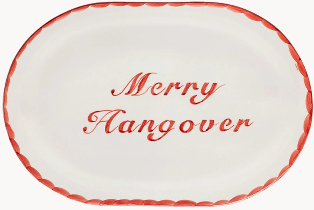 Ručne maľovaný servírovací tanier Merry Hangover