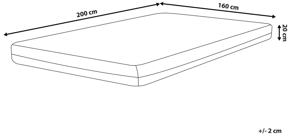 Matrac z pamäťovej peny s odnímateľným poťahom 160 x 200 cm GLEE Beliani