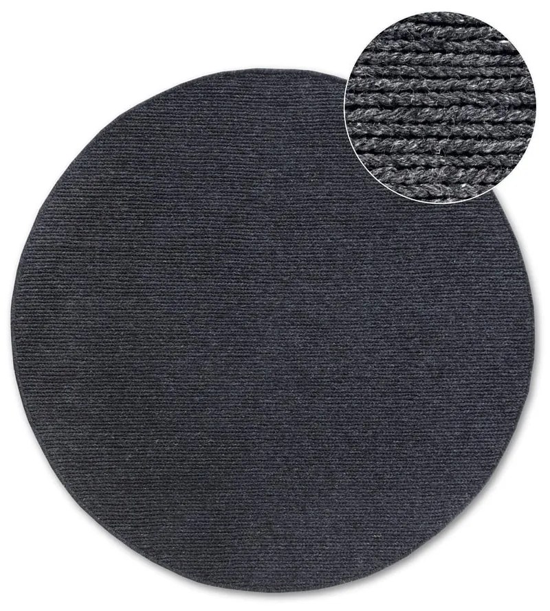 Tmavosivý ručne tkaný vlnený okrúhly koberec ø 160 cm Francois – Villeroy&amp;Boch