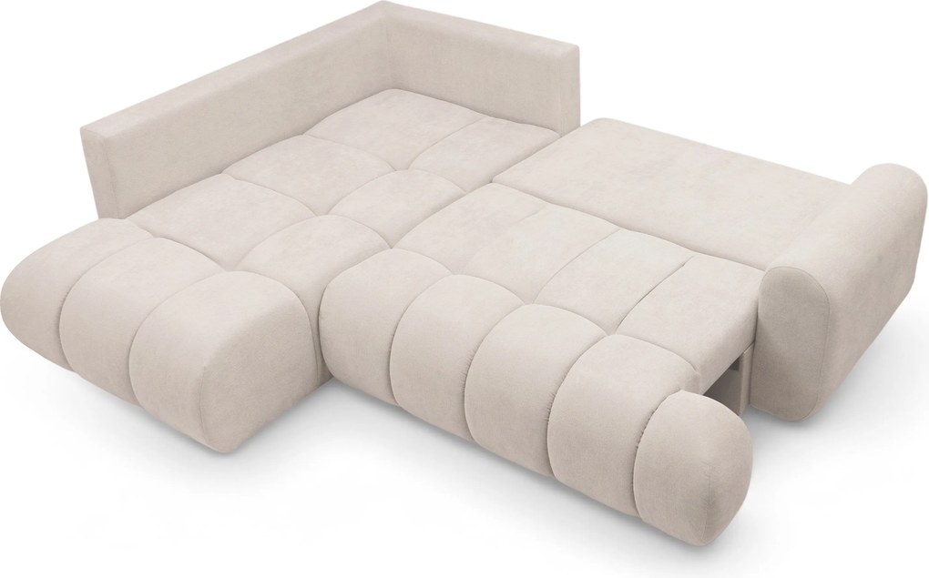 Rozkladacia rohová sedačka Lutario L ľavá - béžová hydrofóbna pletenina Venice 2026