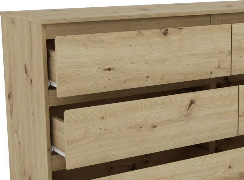 Široká komoda Carlos, dub artisan, 150 cm