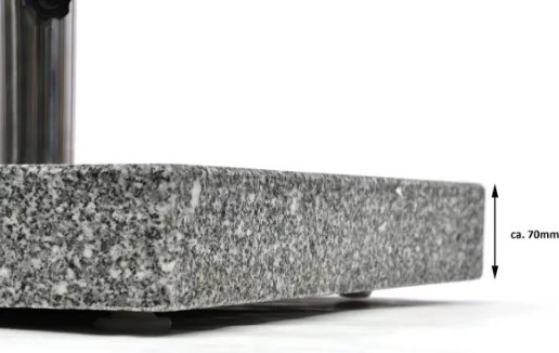 Garthen 1502 Stojan na slnečník - žula / nerezová oceľ, 50 kg