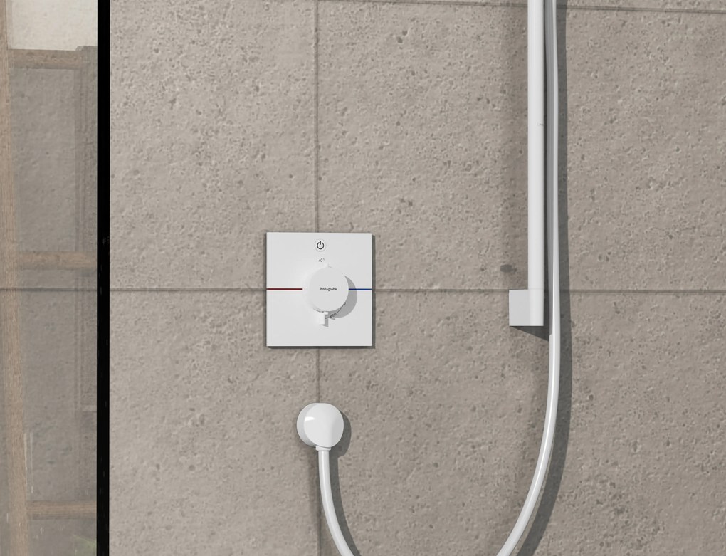 Hansgrohe ShowerSelect Comfort E, termostat pod omietku pre 1 spotrebič, biela matná, HAN-15571700
