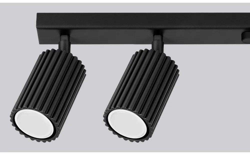 Čierne bodové svietidlo 6,5x117 cm Gleam – Sollux
