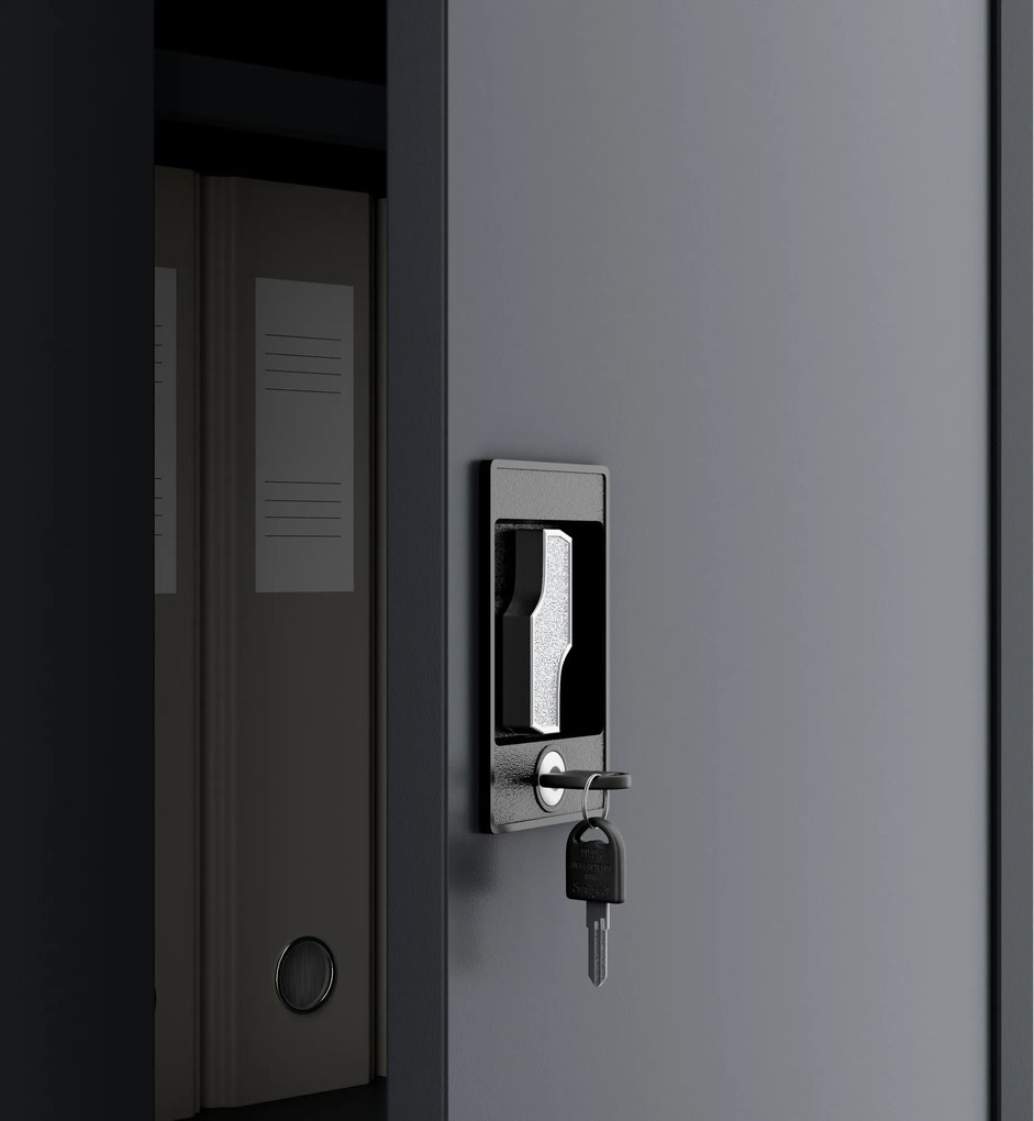 Uzamykateľná skriňa na dokumenty antracitová JAN H D600 900 x 1950 x 600 mm