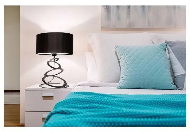 Stolná lampa Indigo, 1x textilné tienidlo (výber z 3 farieb), (výber z 3 farieb konštrukcie), o