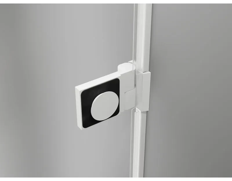 Mexen Lunar-B, výklopný sprchový kút ľavý 95 x 70 cm, 8mm číre sklo, biely profil, 832-095-070-20-00-L