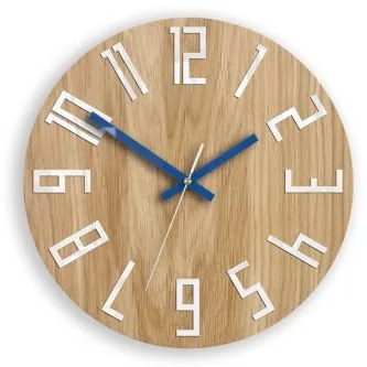 Sammer Moderné drevené nástenné hodiny SLIM modré 33 cm SlimWoodNavyBlue