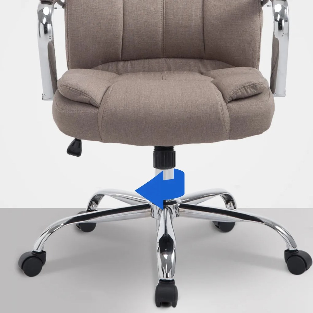 Design-Shop Kancelárska XXL stolička Xanthy látka - Sivo-hnedá (Taupe)