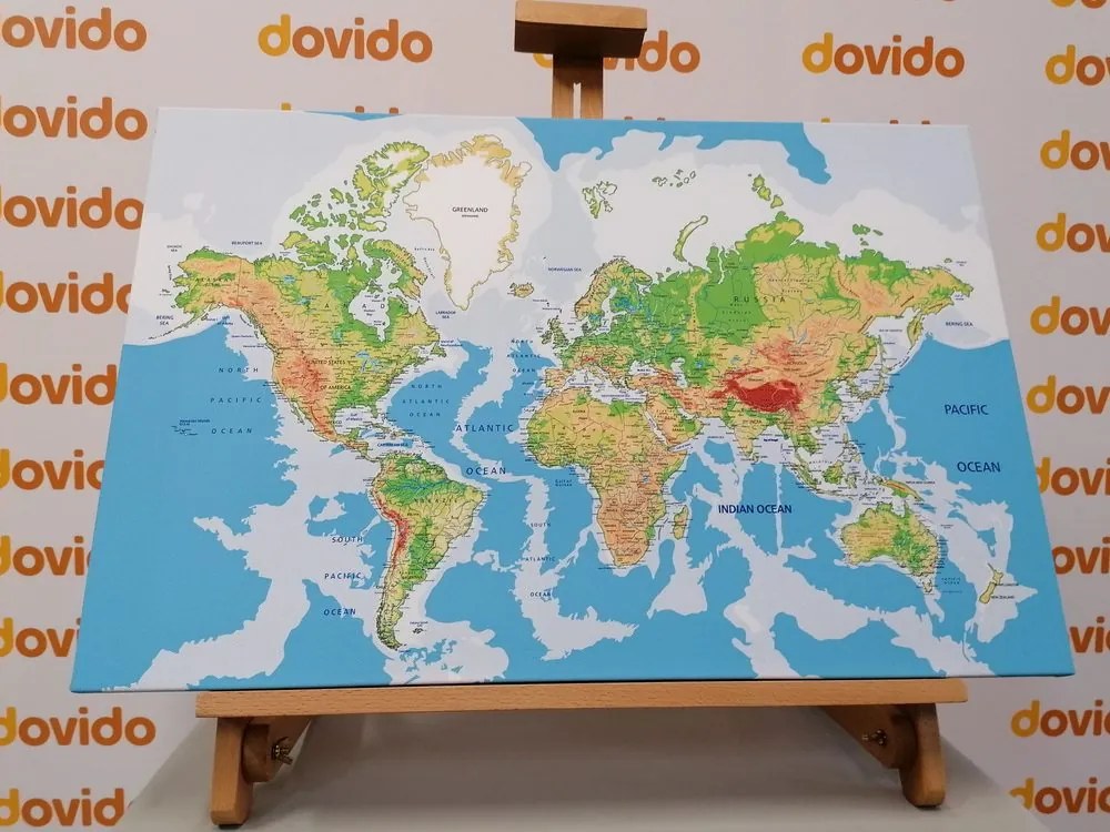 Obraz na korku klasická mapa sveta