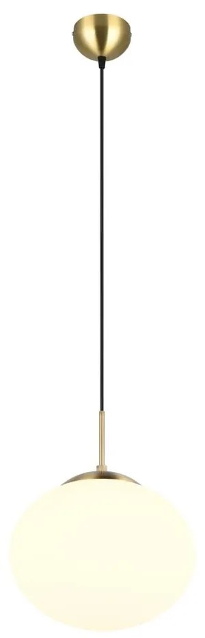 Závesné svietidlo v bielo-zlatej farbe so skleneným tienidlom ø 30 cm Fomento – Trio