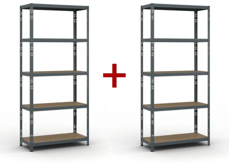 Policový regál 1+1 ZADARMO, 1954x900x400 mm, nosnosť 175kg