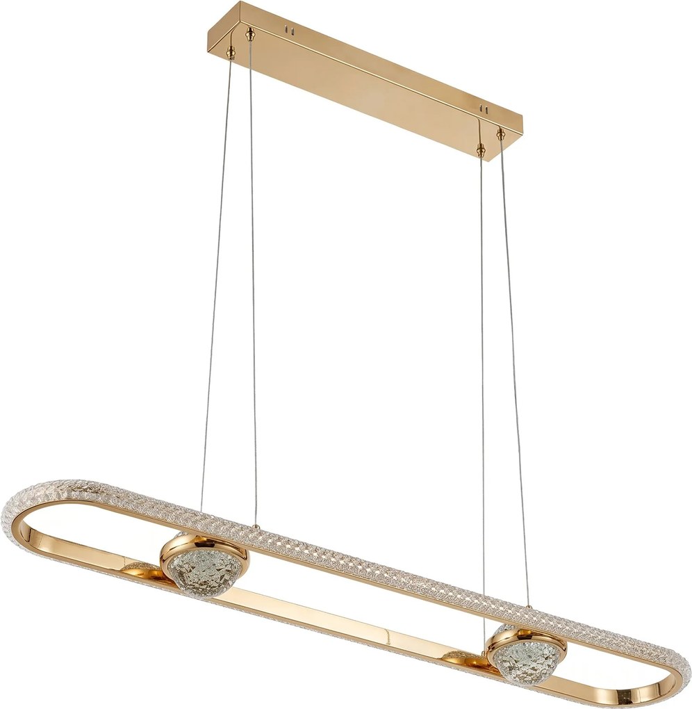 Toolight Toolight, LED závesné svietidlo 98cm, 120W, 4000K, 5000lm, G159-CP, zlatá lesklá, OSW-06411