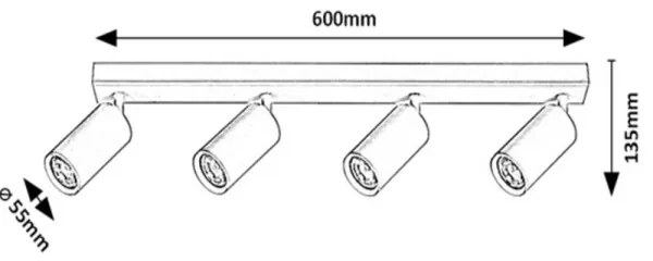 Rabalux 2086 - Stropné bodové svietidlo SOLO 4xGU10/25W/230V čierna