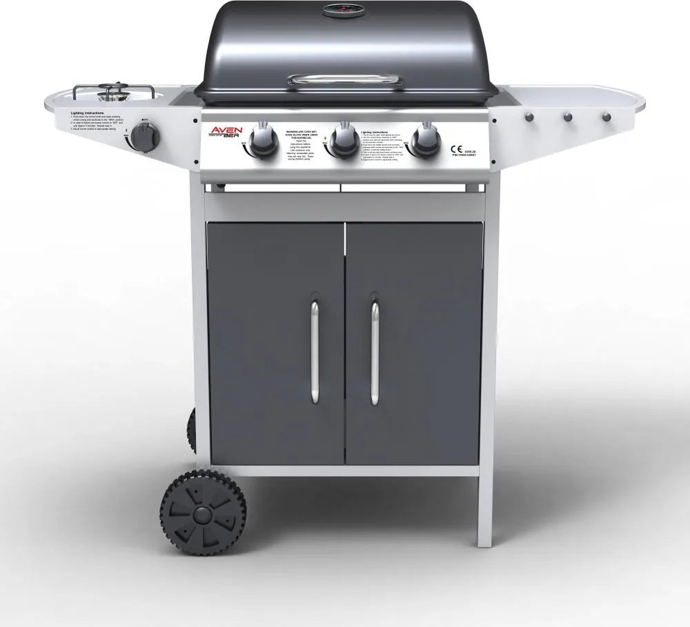 Plynový BBQ gril s bočným horákom Avenberg BOSTON