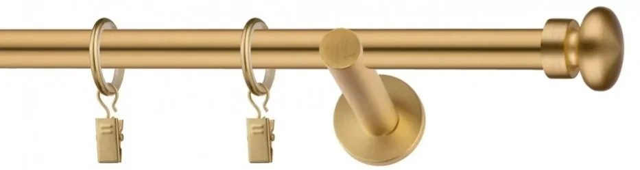 Dekorstudio Garniža jednoradová FLAT zlatá 19mm Dĺžka: 160cm, Typ uchytenia: Držiak modern, Typ príslušenstva: Bez príslušenstva