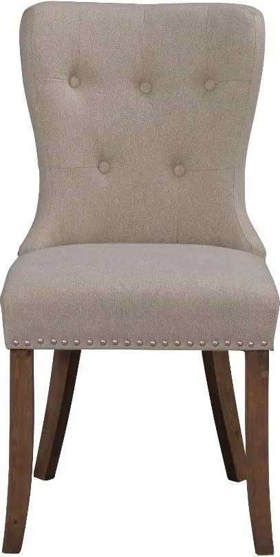 Béžová jedálenská stolička s hnedými nohami Rowico Adele