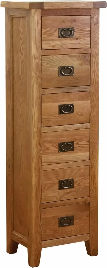 Úzka vysoká skrinka so 6 zásuvkami, 50x35x150 cm