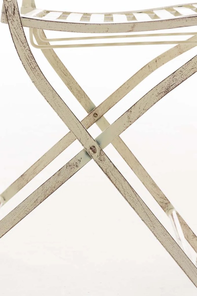 Kovová skladacia stolička Sibell - Krémová antik