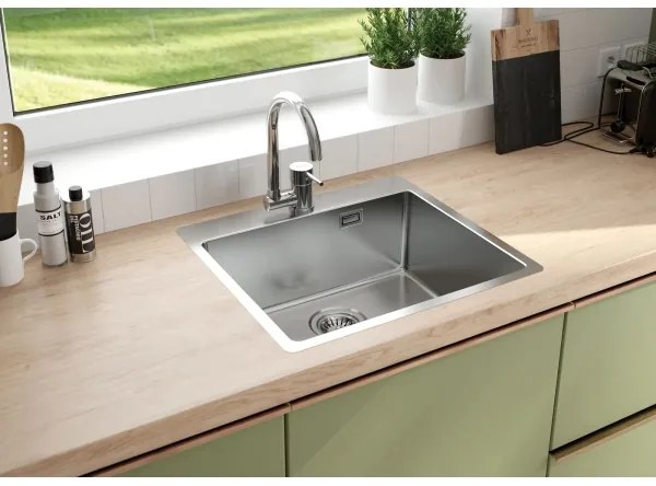 Deante ZPO_010B - Kuchynský drez OLFATO 50,5x55 cm kefovaná oceľ