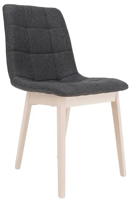 Jedálenský set vo farbe svetlý buk čalúnený sivou látkou