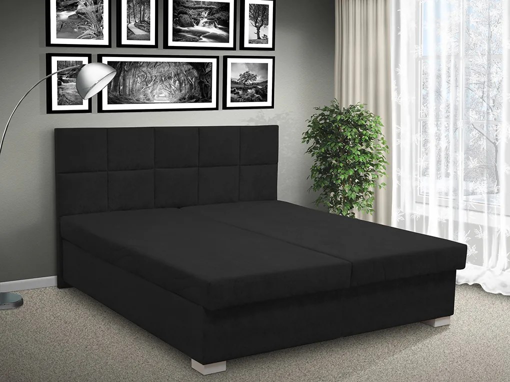 Čalúnená posteľ s úložným priestorom Morava 180 peľasť / farba: PEVNÁ / Alova hnědá, peľasť / matrac: HR PENA