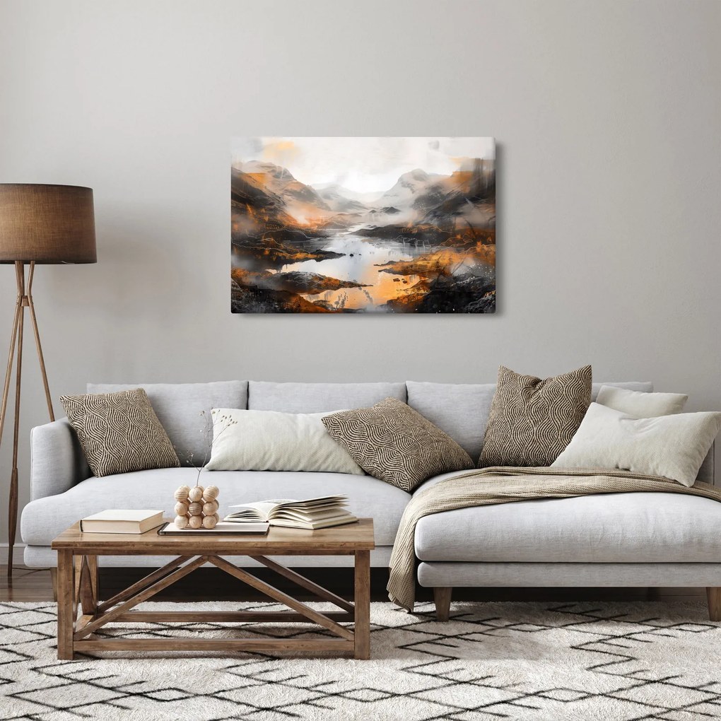 Obraz - Maľba horskej krajiny (90x60 cm)